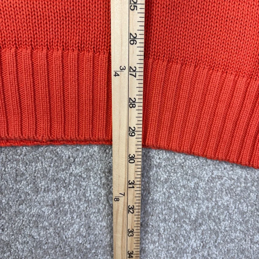 Polo Ralph Lauren Mens Orange Cotton Shaker Knit Crewneck Sweater Large